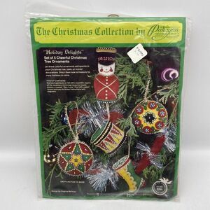 Christmas Collection Paragon Needlecraft Holiday Delights Jeweled Ornaments NOS